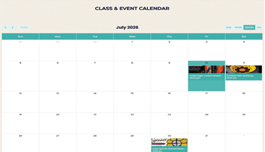 The Artist Garden website calendar design case study